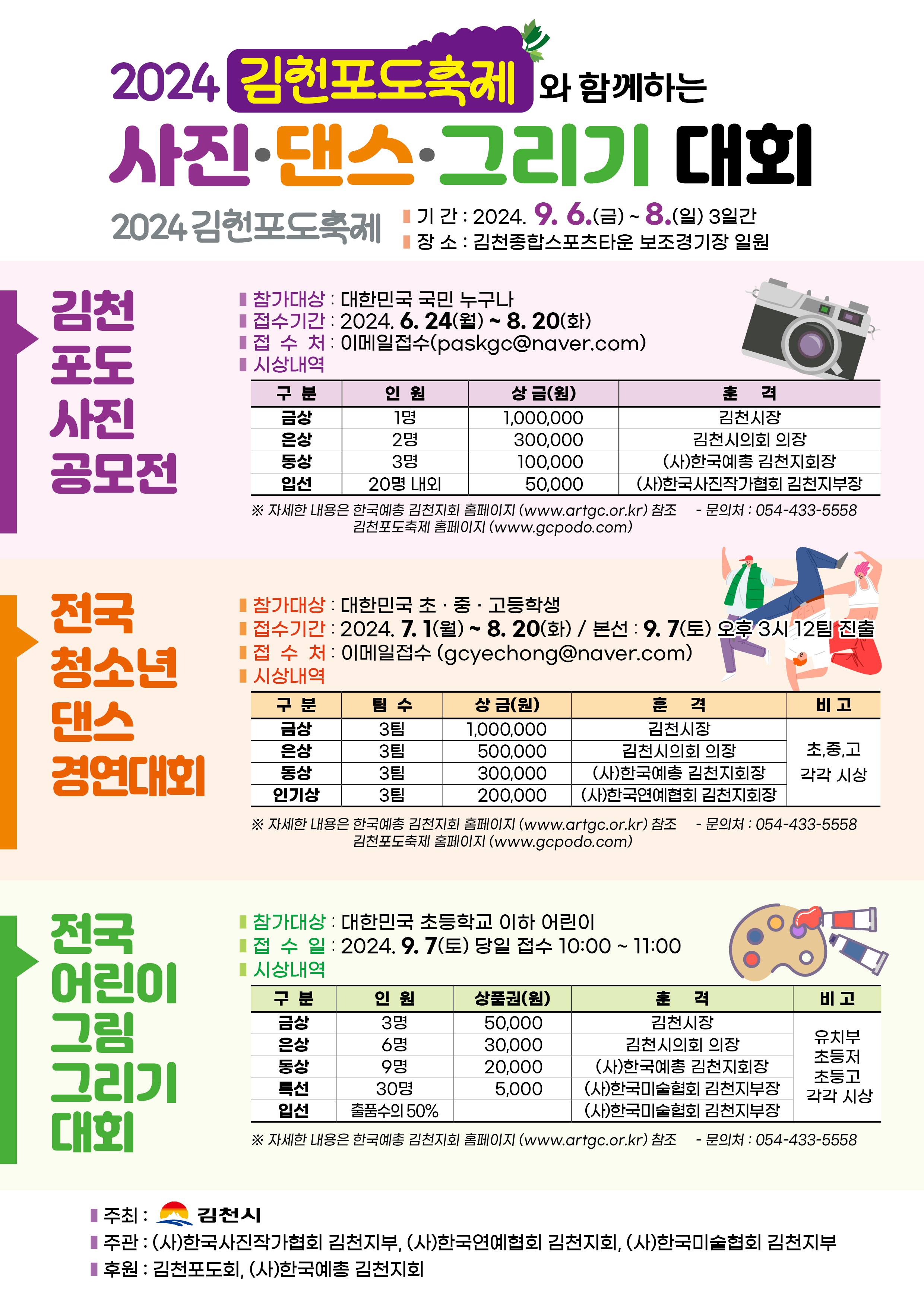 김천포도축제 사진댄스그림대회 포스터