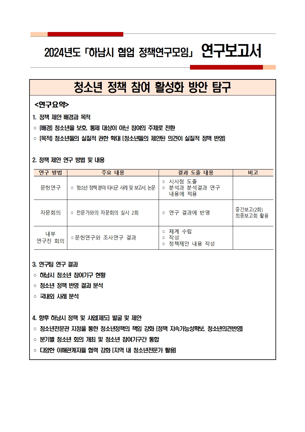 청소년 정책 참여 활성화 방안 탐구